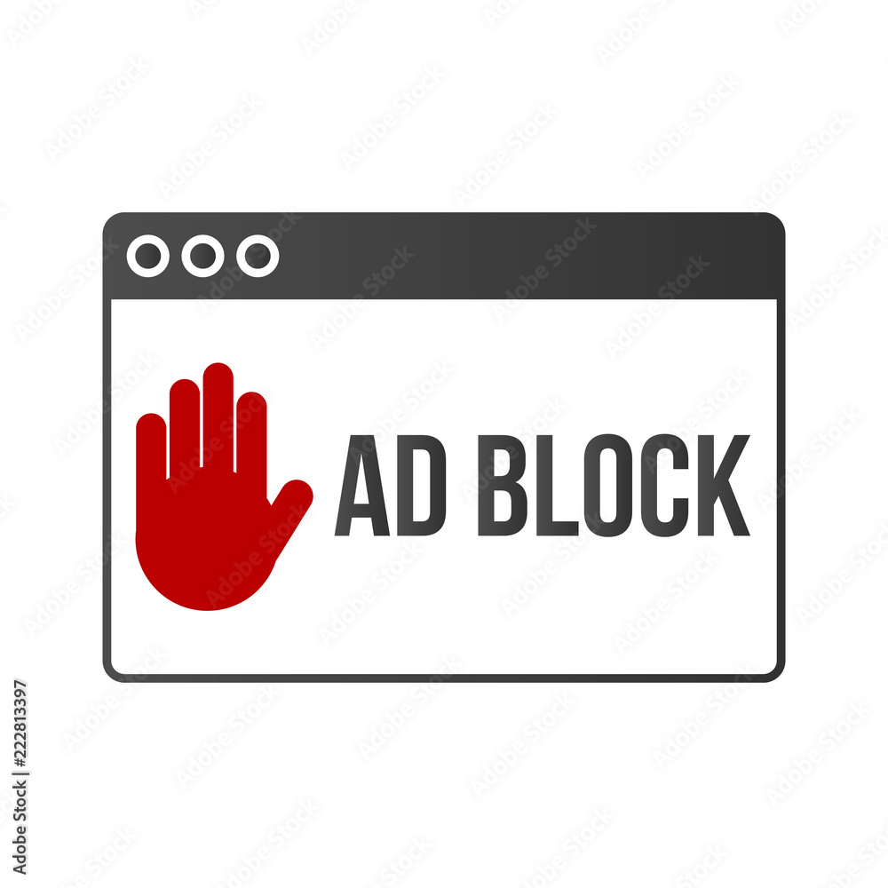 Ad block popup banner lock concept vector Ad block popup banner lock concept vector