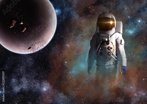 Fototapeta Naklejka Na Ścianę i Meble -  The future of space exploration of mankind astronaut