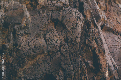 Texture of the rocks in the mountains in Volcanic Island