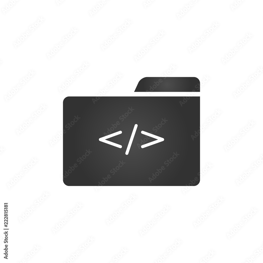 Folder Icon with coding symbol in trendy flat style isolated on white background, for your web site design, app, logo, UI. Vector illustration, Folder Icon with coding symbol in trendy flat style isolated on white background, for your web site design, app, logo, UI. Vector illustration,
