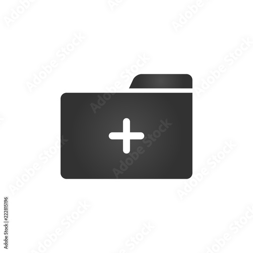 Folder Icon with plus or add icon in trendy flat style isolated on white background, for your web site design, app, logo, UI. Vector illustration,