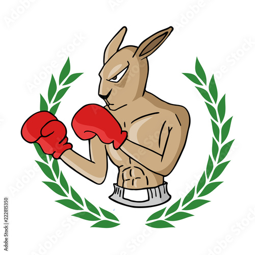 boxing kangaroo illustration
