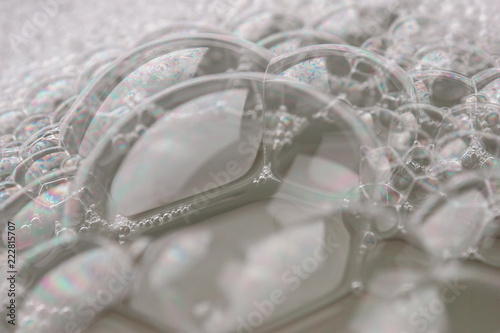 white foam texture abstract background closeup