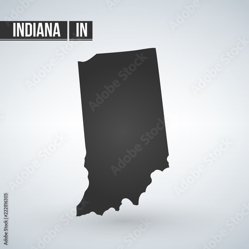 Indiana black map on white background vector.