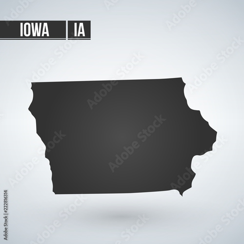 Map of Iowa Vector Illustration isolated on white background.