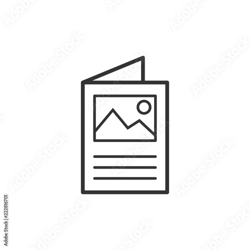 Flyer leaflet icon in flat style. Brochure sheet vector illustration on white isolated background. Booklet flyer business concept.