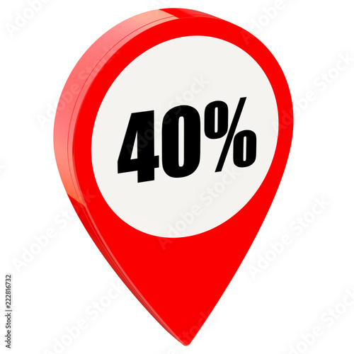 Free Download 40 percent off on glossy red pin isolated on white background - GFXLoad