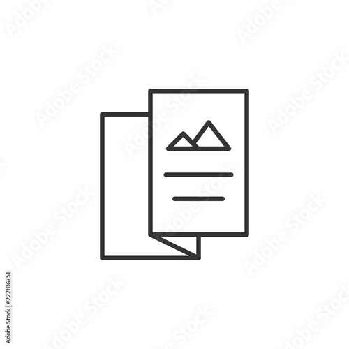 Flyer leaflet icon in flat style. Brochure sheet vector illustration on white isolated background. Booklet flyer business concept.