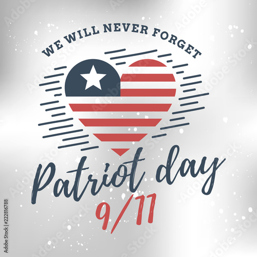 Patriot day vector typographic illustration
