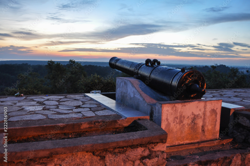 Cannons on the hill in Kuala Selangor
