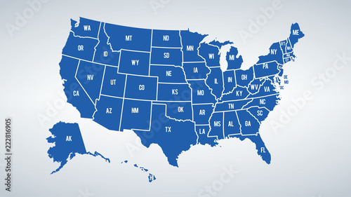 Vector USA colors map with ...