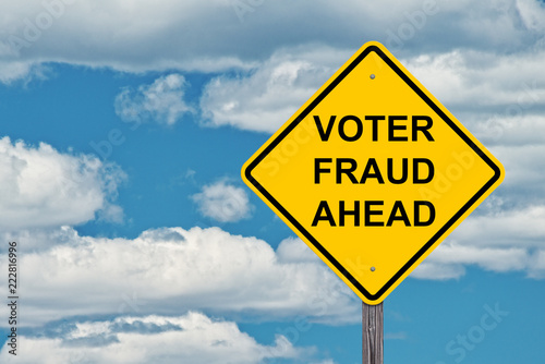 Voter Fraud Ahead Warning Sign