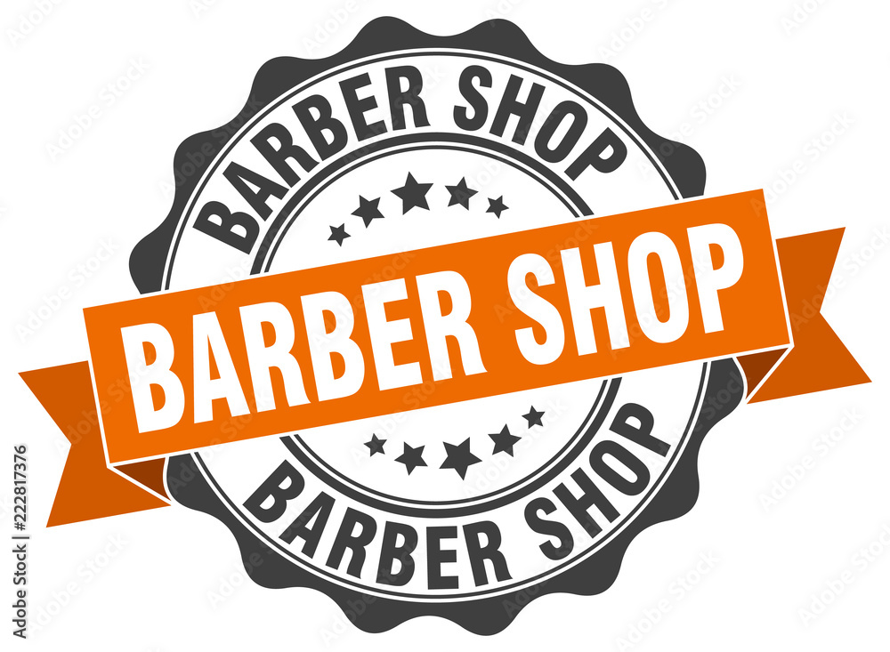 Fototapeta premium barber shop stamp. sign. seal
