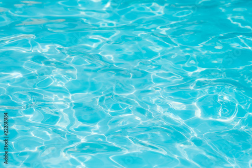 Beautiful ripple wave and blue water surface in swimming pool, Blue sea background and abstract