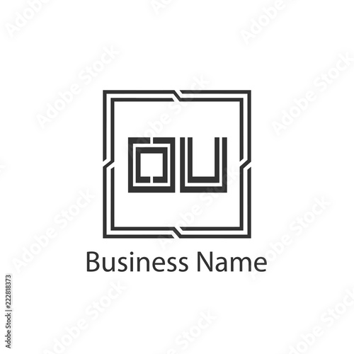 Initial Letter OU Logo Template Design