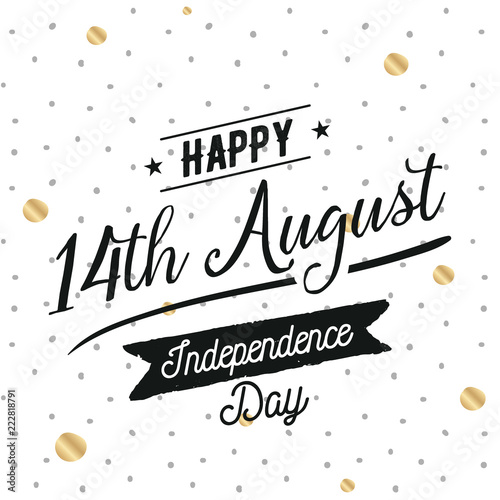 Pakistan Independence day, 14th august. Vector emblems.