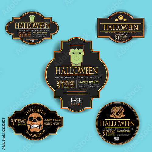set of halloween badges