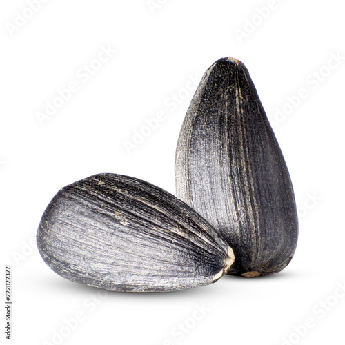 Wallpaper Mural Closeup Two black sunflower seeds isolated on white background Torontodigital.ca