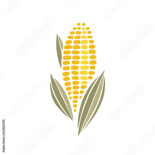 Corn cob simple icon design 