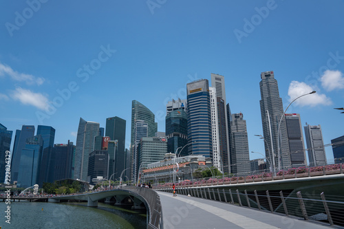 Singapore Skyline with blue sky background © hit1912