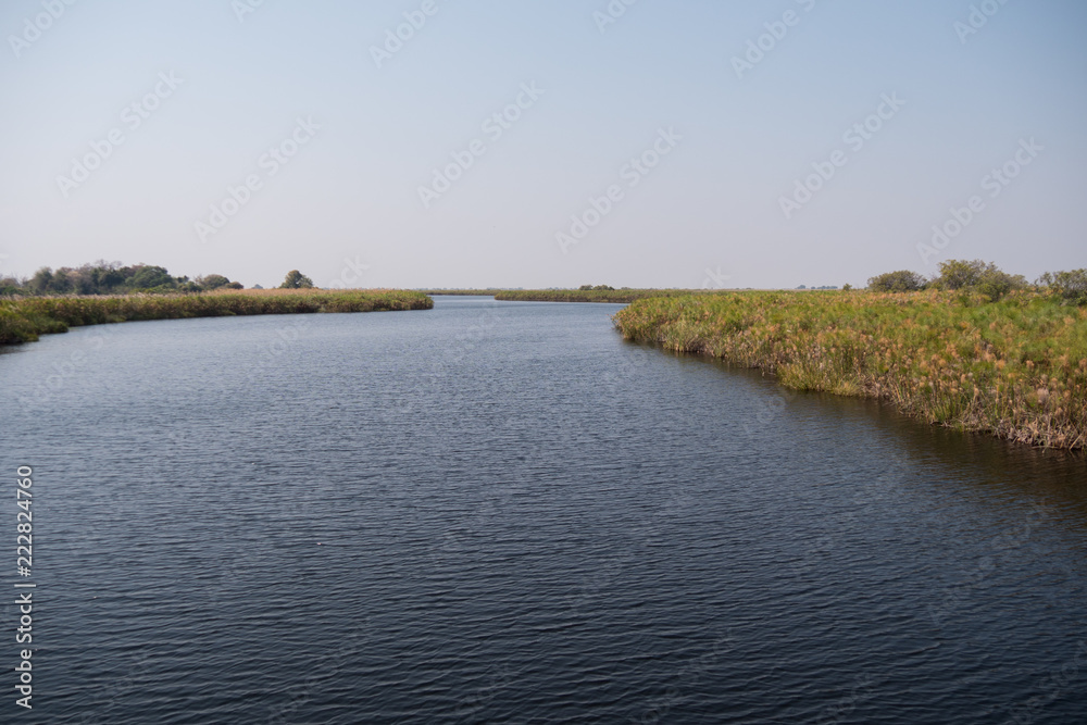 Okavango Delta open waterway in Botswana