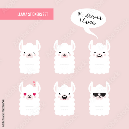 Doodle llamas set