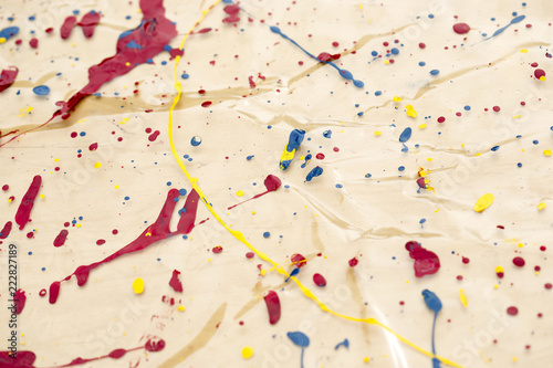 Background splattered with colourful paint 