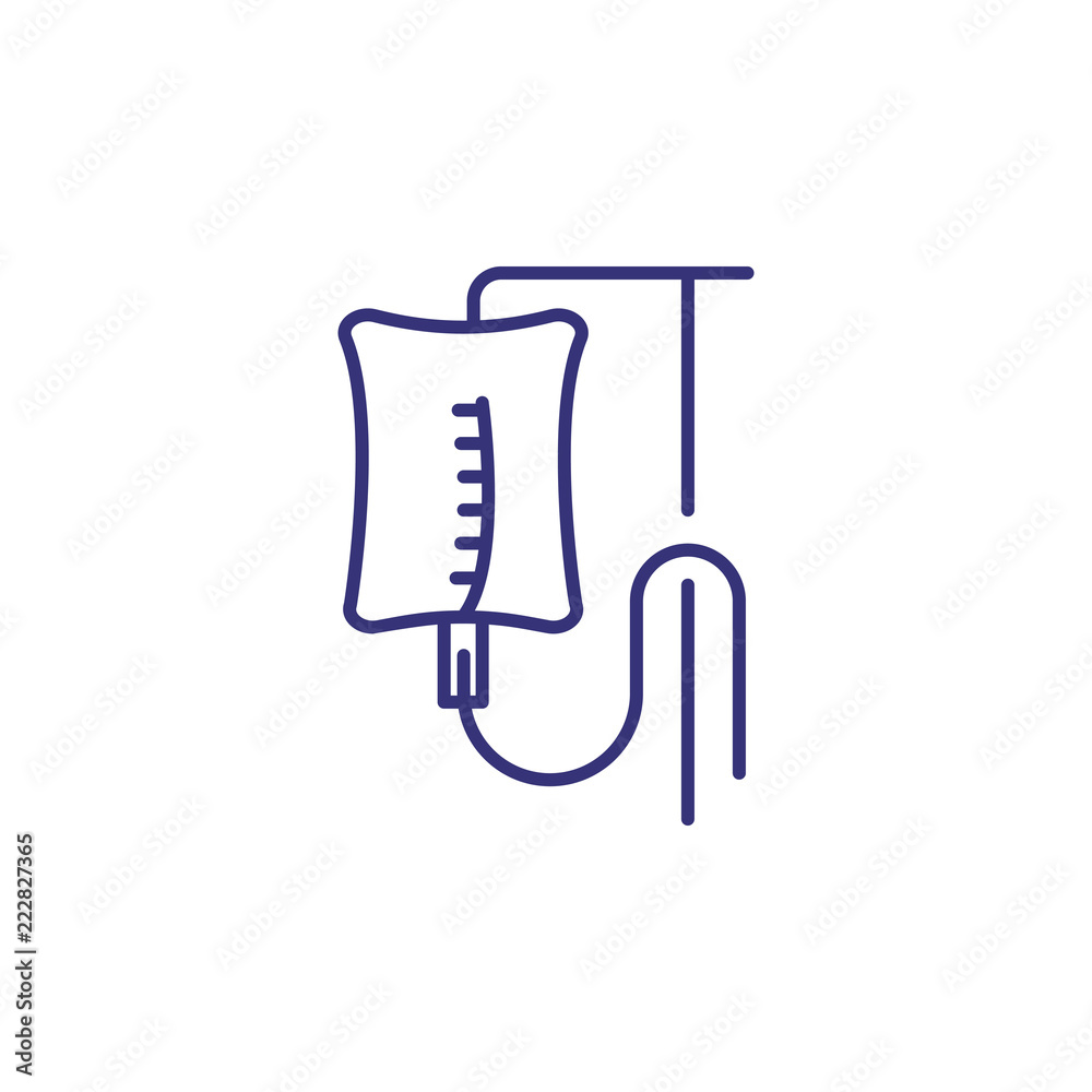 IV drip line icon. Blood transfusion, glucose, saline. Medicine concept. Vector illustration can be used for topics like medical care, resuscitation, pharmacy IV drip line icon. Blood transfusion, glucose, saline. Medicine concept. Vector illustration can be used for topics like medical care, resuscitation, pharmacy