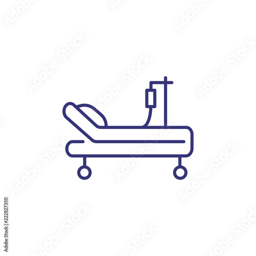Intensive care unit line icon. Resuscitation, rehabilitation, hospital ward. Medicine concept. Vector illustration can be used for topics like healthcare, hospital, medical care
