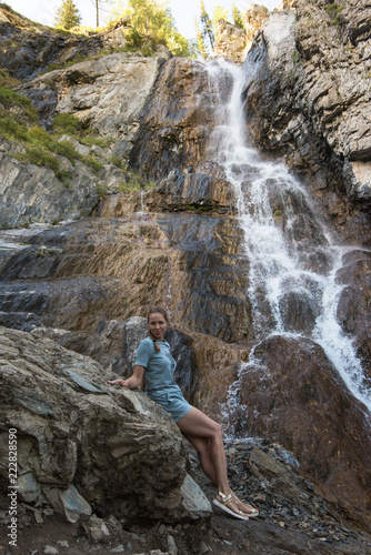 Waterfall in Altai Mountain...