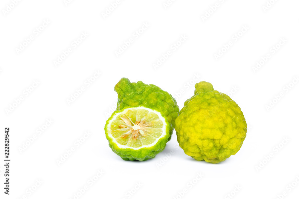 Bergamot isolated on white background. Studio shot. Bergamot isolated on white background. Studio shot.