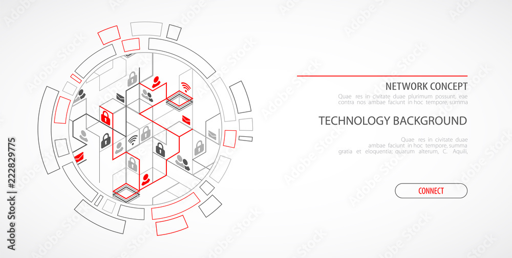 Network Concept. Isometric theme for your business. Network Concept. Isometric theme for your business.