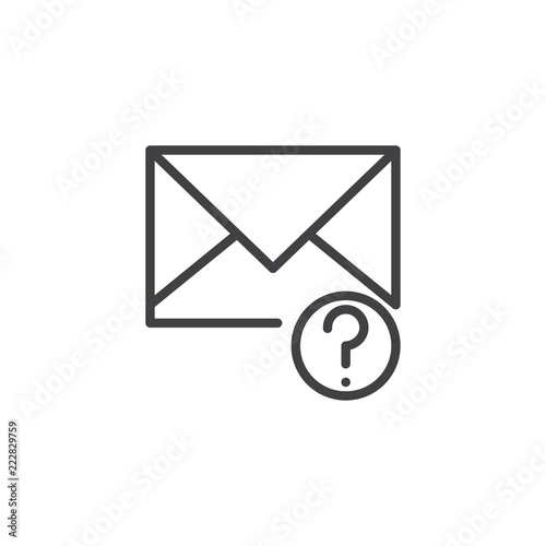 Unknown mail outline icon. linear style sign for mobile concept and web design. Envelope with question mark simple line vector icon. Symbol, logo illustration. Pixel perfect vector graphics