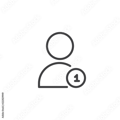 New friend request notification outline icon. linear style sign for mobile concept and web design. new user simple line vector icon. Symbol, logo illustration. Pixel perfect vector graphics