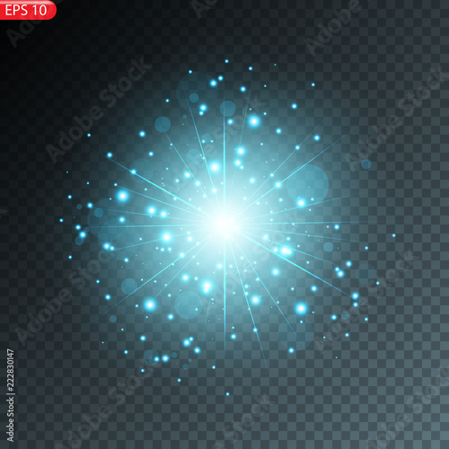 Blue star, light effect, light,