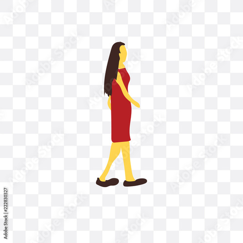 pedestrian icon isolated on transparent background. Simple and editable pedestrian icons. Modern icon vector illustration.