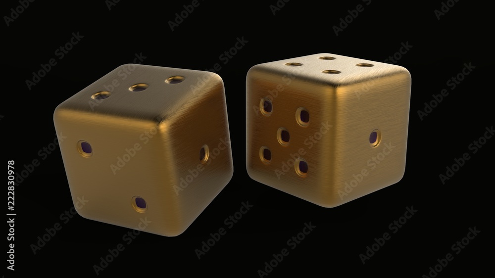 Golden Gaming dices 3d