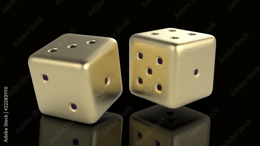 Golden Gaming dices 3d Golden Gaming dices 3d