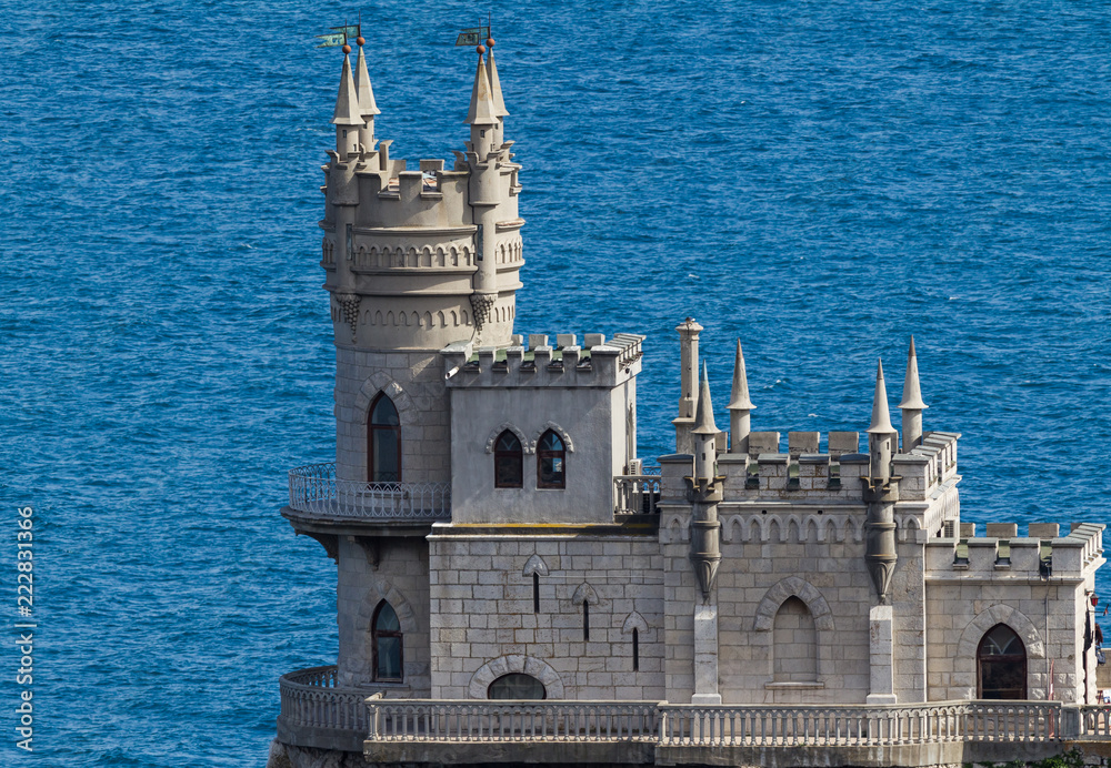 The swallow's nest castle. Old architecture. Yalta, Crimea peninsula