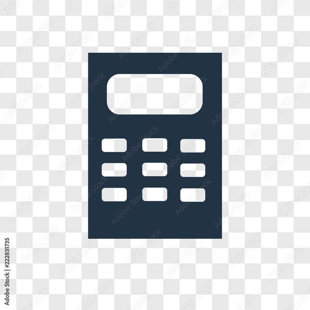 Calculator vector icon isolated on transparent background, Calculator logo  design Stock Vector | Adobe Stock