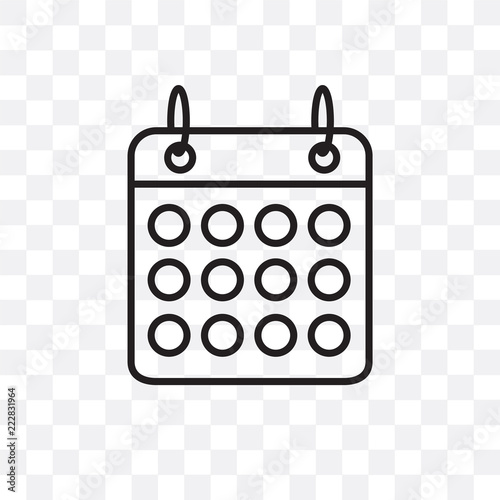 calendar icon isolated on transparent background. Simple and editable calendar icons. Modern icon vector illustration.