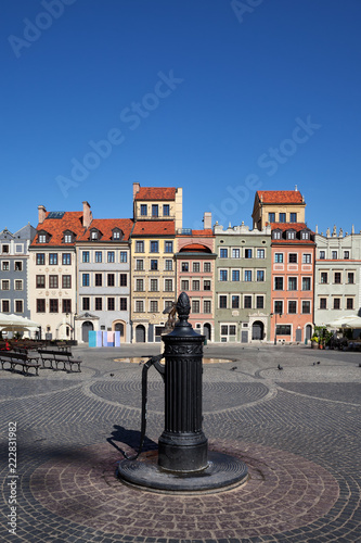 Old Town Main Square in City of Warsaw, Poland