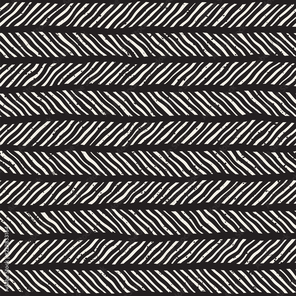 Simple ink geometric pattern. Monochrome black and white strokes background. Hand drawn ink texture for your design..