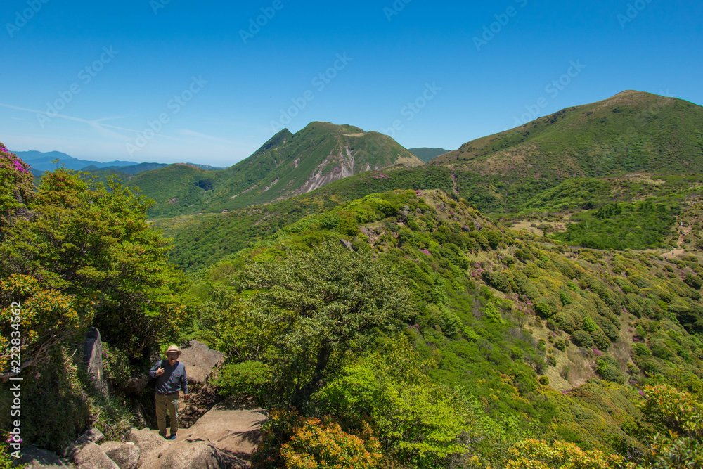 Obraz premium Climber and Landscape in Japan