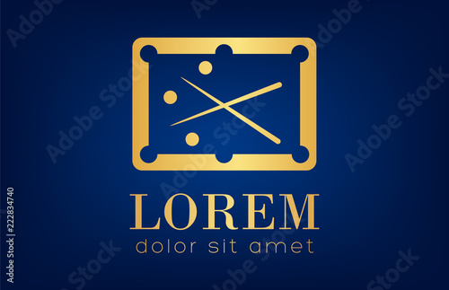 billiard table logo vector golden design