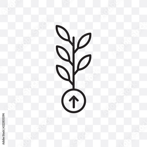 grow icon isolated on transparent background. Simple and editable grow icons. Modern icon vector illustration.