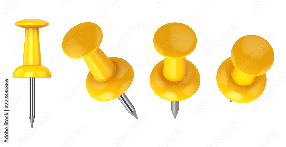 Push pins set isolated on a white background. Stock Vector by ©eestingnef  93568954