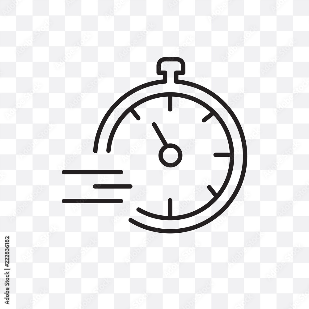 stopwatch icon isolated on transparent background. Simple and editable