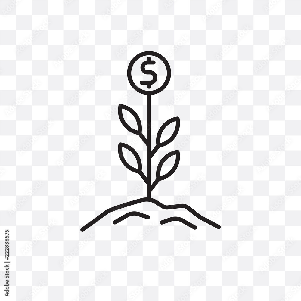 Growth Icon Isolated On Transparent Background. Simple And Editable