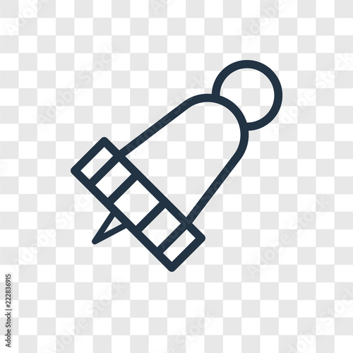 Push pin vector icon isolated on transparent background, Push pin logo design